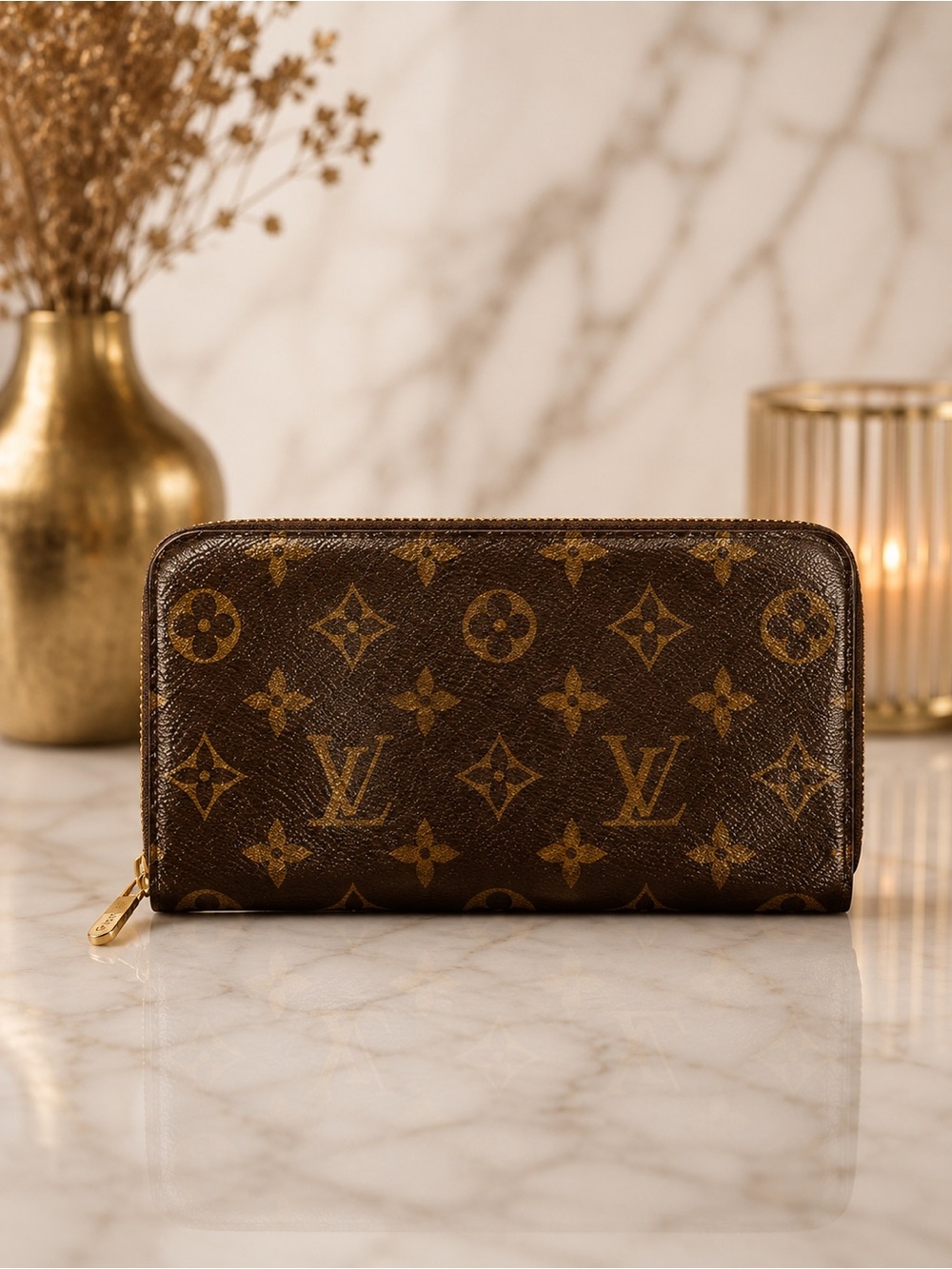 Louis Vuitton Monogram Long Zip Wallet | Vintage | Full Inclusion With COA
